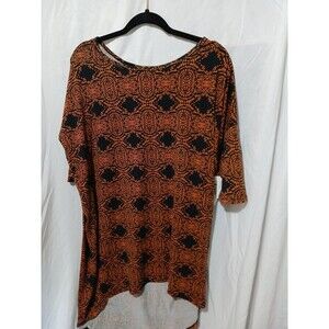 New LuLaRoe Irma Size L tops Shirt Geometric NWT Orange And Black